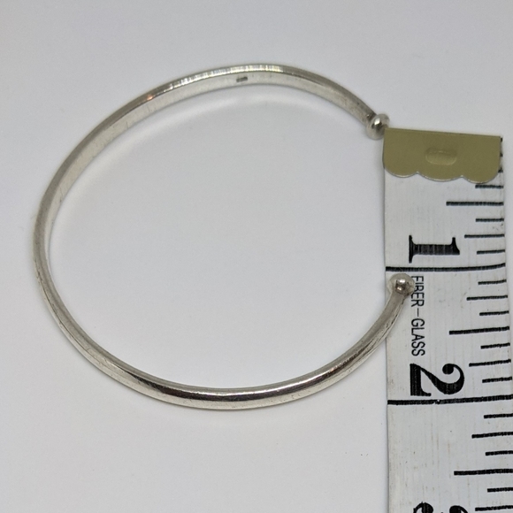Vintage Sterling Silver Cuff Bracelet/Bangle with Ball Ends - Picture 6 of 6